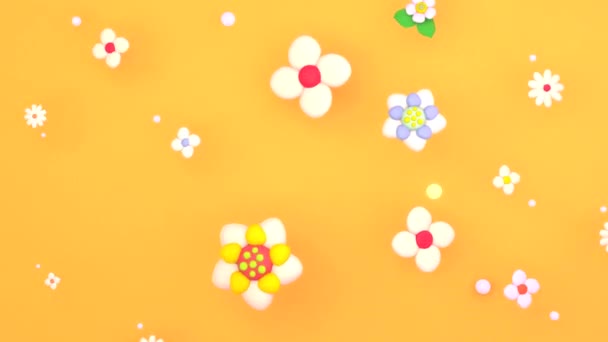 Looped Colorful Flowers Animation — Vídeo de stock