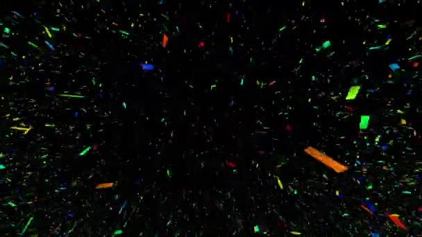 Bottom View Confetti Falling Continuously — Vídeo de stock