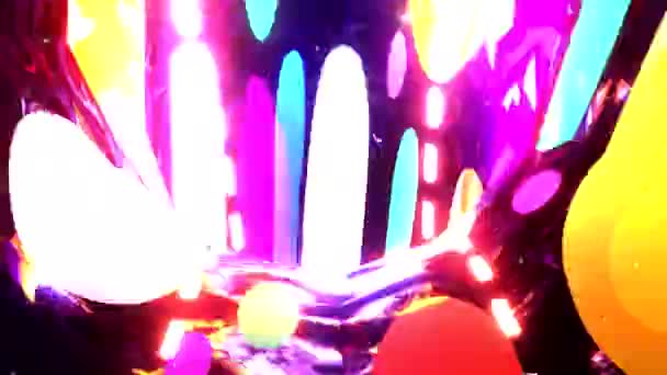 Looped Abstract Neon Colorful Circles Tunnel Led Light Track Animation — Wideo stockowe