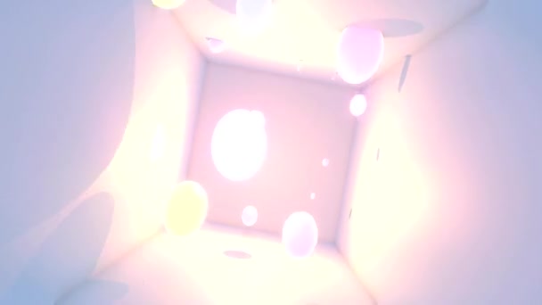 Looped Room Colorful Glowing Balls Animation — Vídeos de Stock