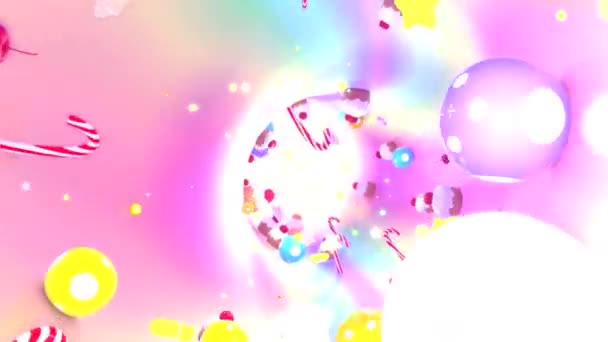 Candy Land Tunnel Animation — 图库视频影像