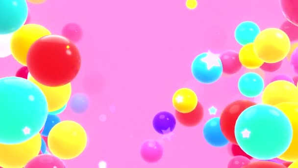 Looped Colorful Balls Stars Animation — Wideo stockowe