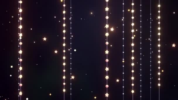 Looped Glowing Stars String Lights Animation — Video Stock