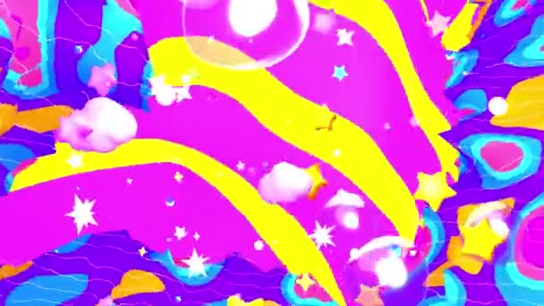 Looped Abstract Colorful Visual Space Clouds Stars Glass Bubbles Animation — Wideo stockowe