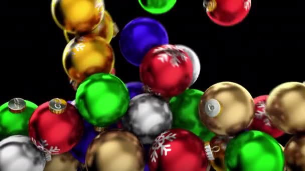 Xmas Balls Transitions Transparent Alpha Background — Wideo stockowe