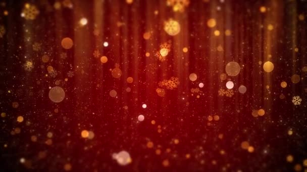Christmas Lights Background Glittery Snowflakes Animation — Vídeo de stock
