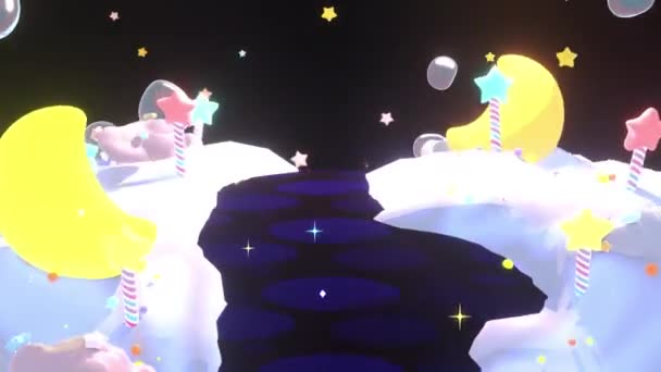 Looped Animation Της Μαγικής Γης Λαμπερό Αστέρι Ραβδώσεις Στο Χιόνι — Αρχείο Βίντεο