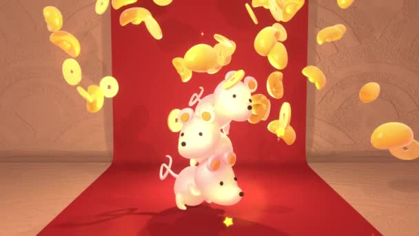 Short Looped Animation 2020 Chinese New Year — Stok video
