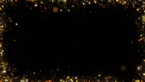 Christmas Frame Overlay Black Background — Wideo stockowe