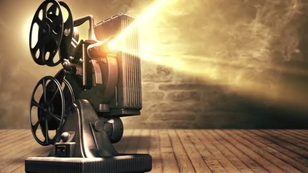 Old Film Projector Animation — Stok video