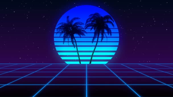 80S Retro Background Blue — Stock Video
