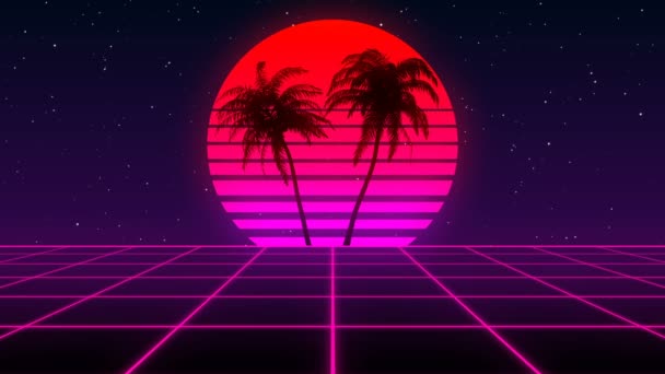 80S Retro Background Red Pink — Stock Video