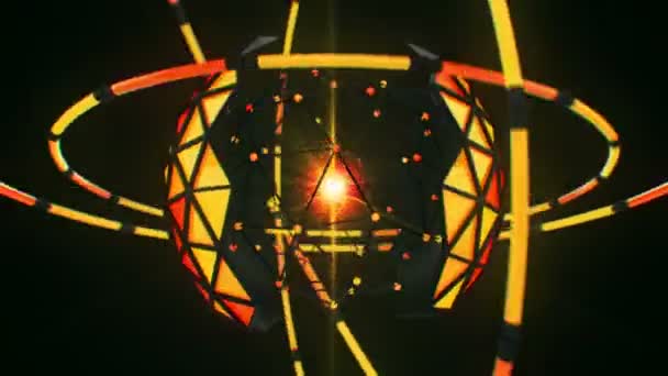 Geometry Abstract Animated Objects Yellow Red — Wideo stockowe