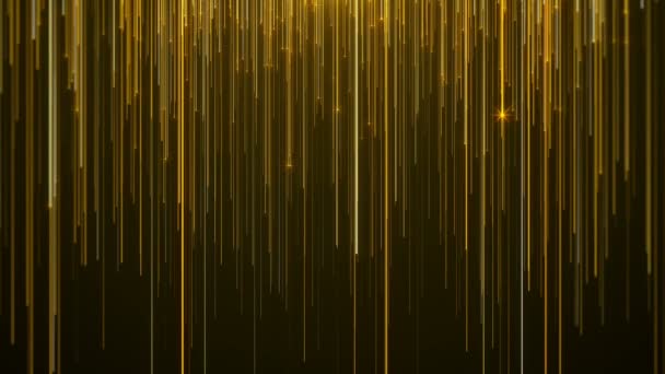 Light Streaks Falling Ceiling Gold Background — Wideo stockowe