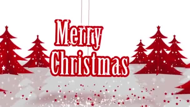 Merry Christmas Greetings Revealer Red Theme — Vídeo de Stock