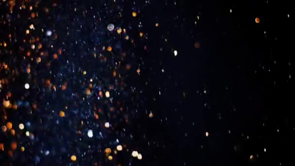 Magical Blue Gold Glitter Particles Flying Animation — Stok video