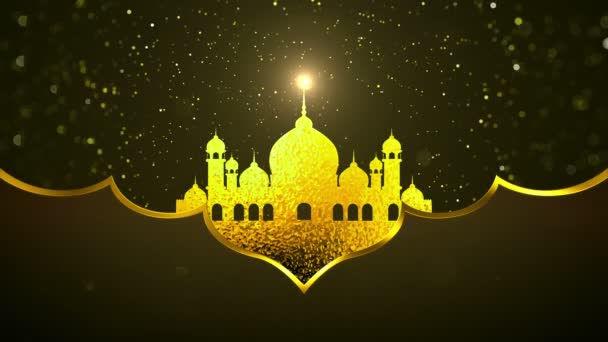 Golden Ramadan Background Animation — Stock Video