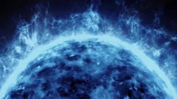 Голубая Огненная Звезда Огромном Пространстве Анимации — стоковое видео