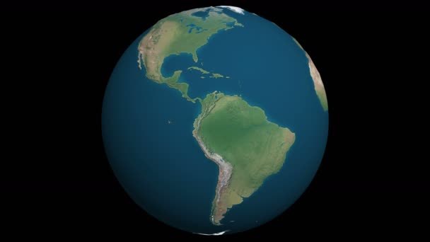 Rotating Planet Earth Detailed Terrain Bump — Stock video