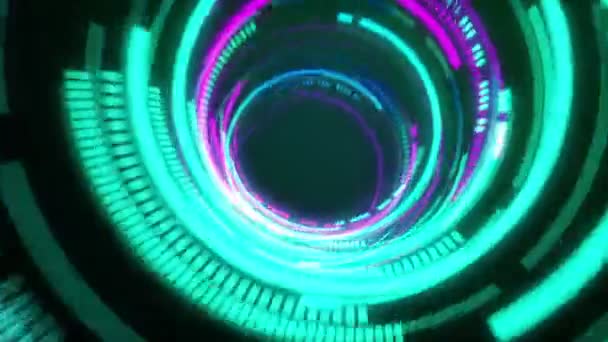 Neon Green Tunnel Animation — Stockvideo