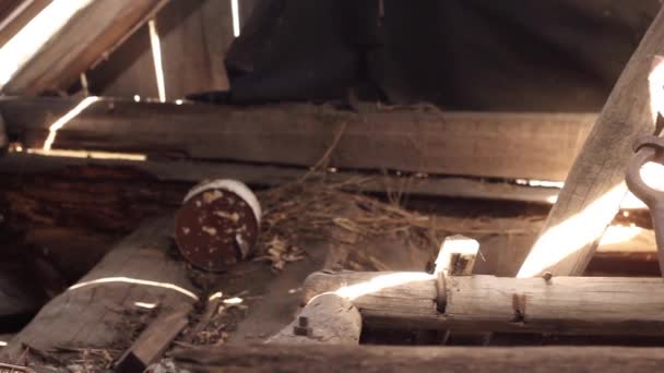 Old Country House Attic — Video Stock