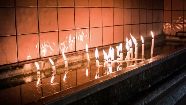 Footage Burning Candles — Vídeos de Stock