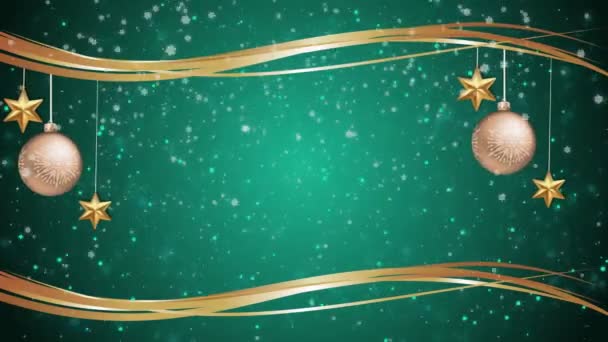 Christmas Backgrounds Ornaments Green Yellow — Videoclip de stoc