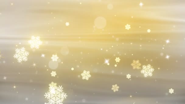 Yellow Loopable Christmas Background Gold Colors — Αρχείο Βίντεο