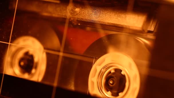 Close Shot Audio Tape Rolling — Wideo stockowe