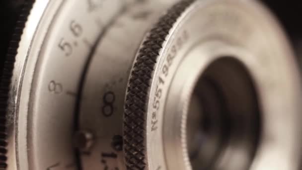 Mechanical Film Camera Camera Lens — Video Stock