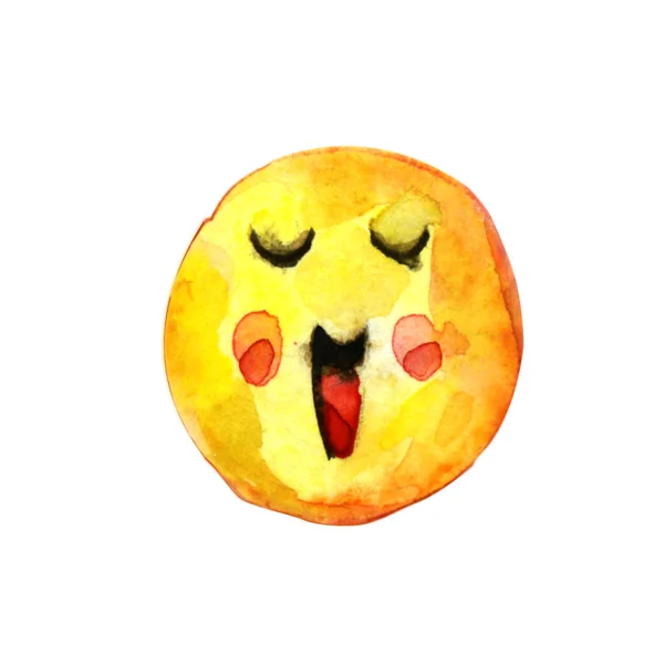Emotion Heureux Sourire Réaction Emoji Aquarelle — Photo