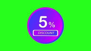 animasyon% 5 promosyon indirimi% 5 indirimli yeşil ekran