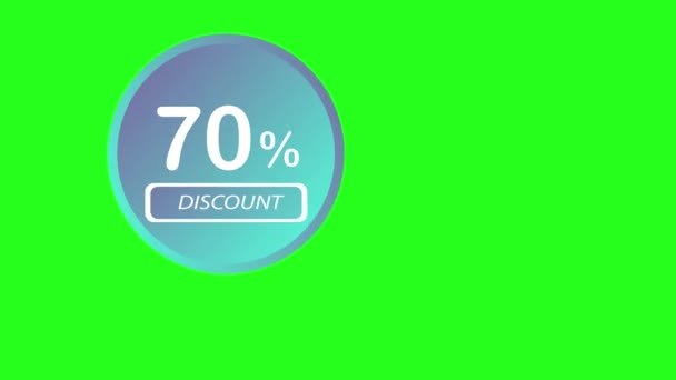Promotion Animation Discount Promotion Seventy Percent Discount Green Screen — Stockvideo