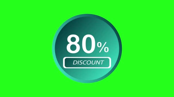 Promotion Animation Discount Promotion Eighty Percent Discount Green Screen — Video