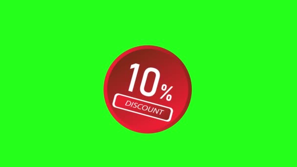 Promotion Animation Discount Promotion Ten Percent Discount Green Screen — Stockvideo