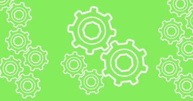 Yeşil ekranlı beyaz dişli makine animasyonu