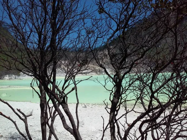 Danau Sulfur Kawah Putih Atau Kawah Putih Ciwidey Jawa Barat — Stok Foto