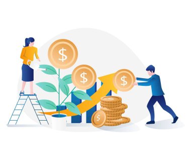 A couple is watering the money plant