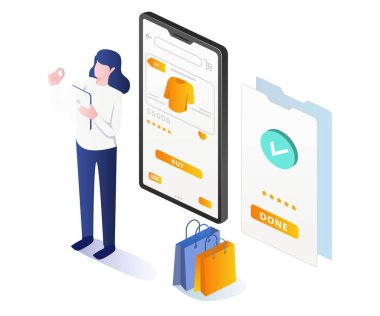 Kız siparişi tamamlar.