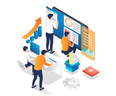 Yaratıcı ekip bir ağ ve blog görüntüsü oluşturuyor