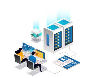 Bir çift veri web sunucusu görevlisi