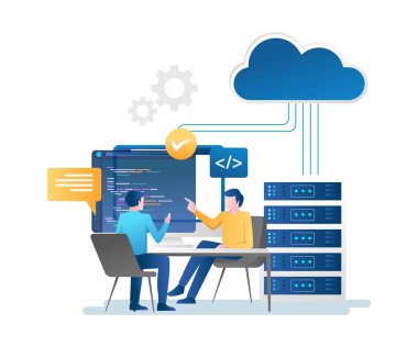 Best cloud server consultation for storing data clipart