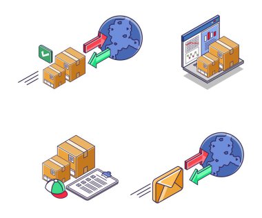 Mal ve kargo lojistik işi için simge ayarlandı