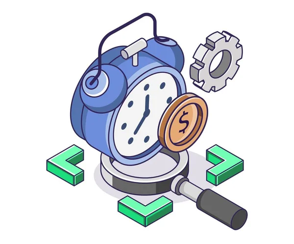 Money Making Time Reminder Alarm Clock — 图库矢量图片