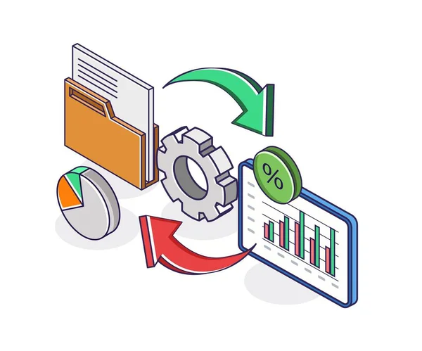 Email Data Analysis Transfer Process — Stockvektor