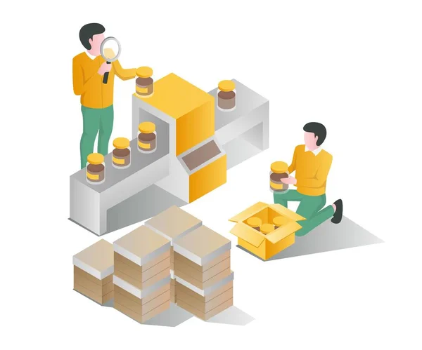 Honey Product Packaging Process Quality Control — 图库矢量图片