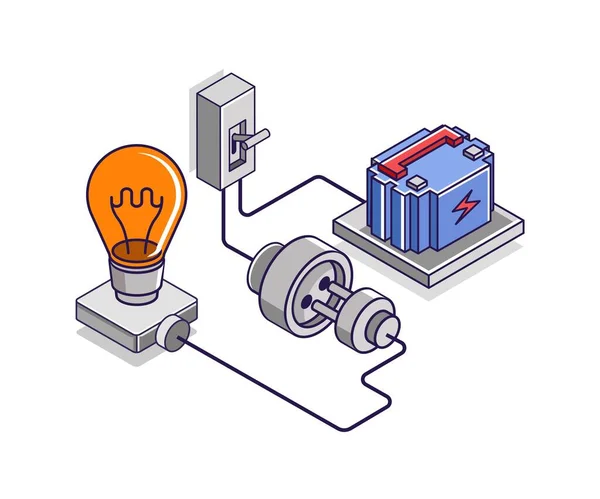 Electric Current Battery Energy — Vetor de Stock