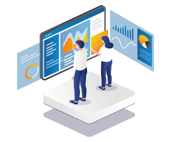 Team Processing Analytical Data Dashboard Monitor — Διανυσματικό Αρχείο