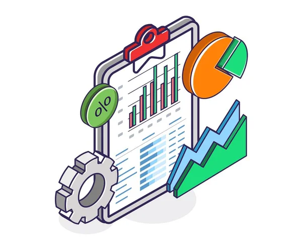 Investment Business Company Analyst Data Board — Stockvector