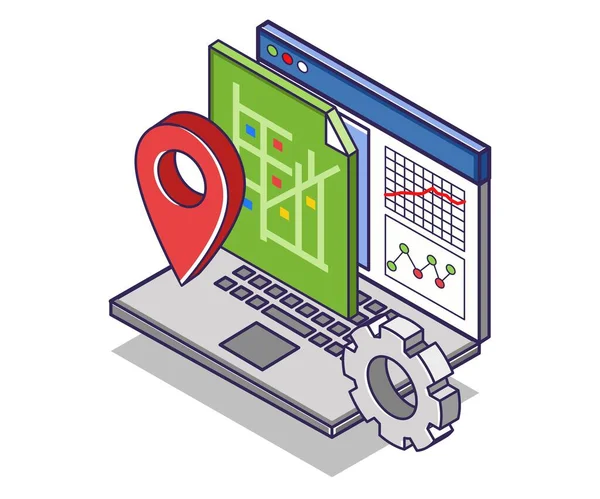 Analysis Location Map Data Application — Stockvektor